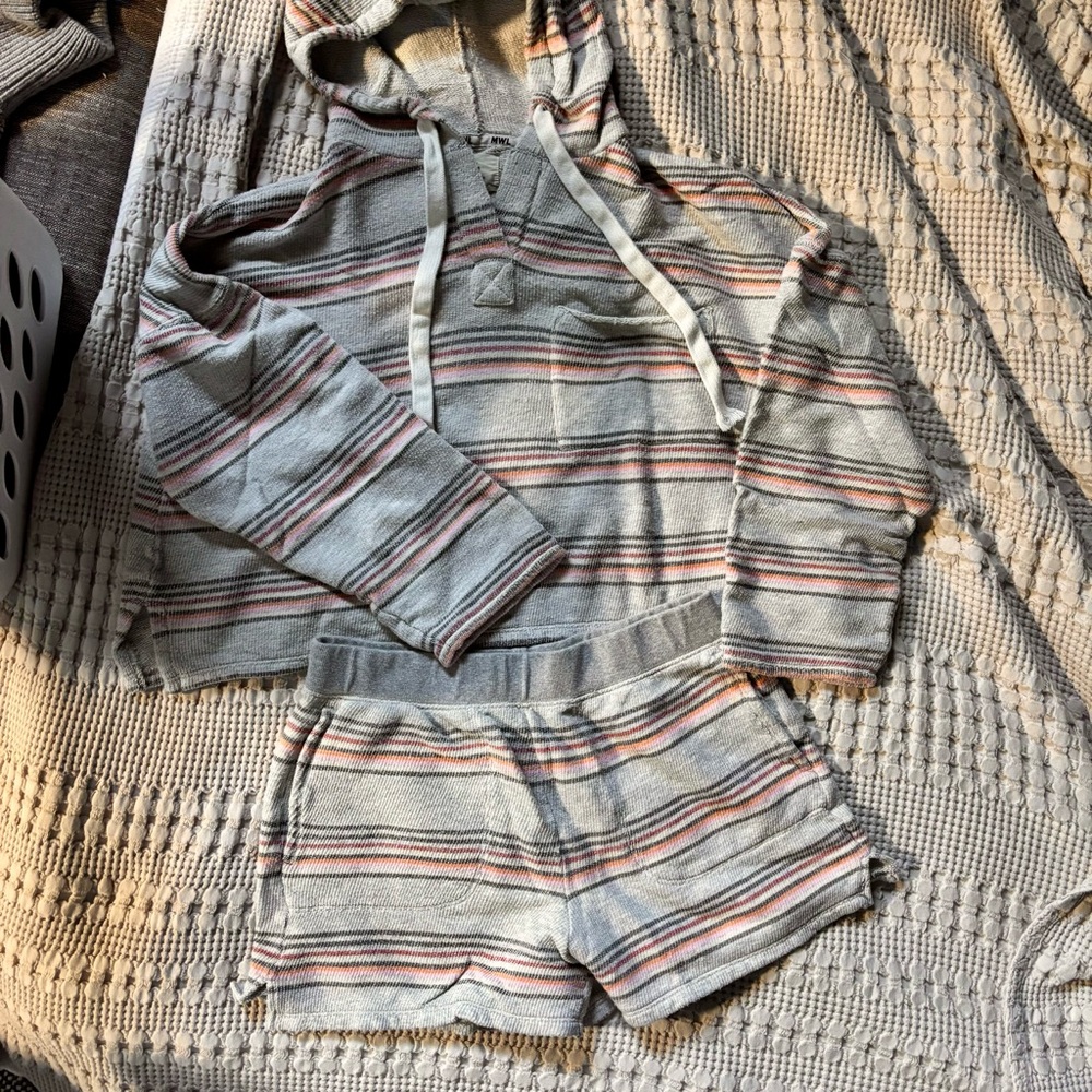 Madewell Gray Terry Striped Lounge Set